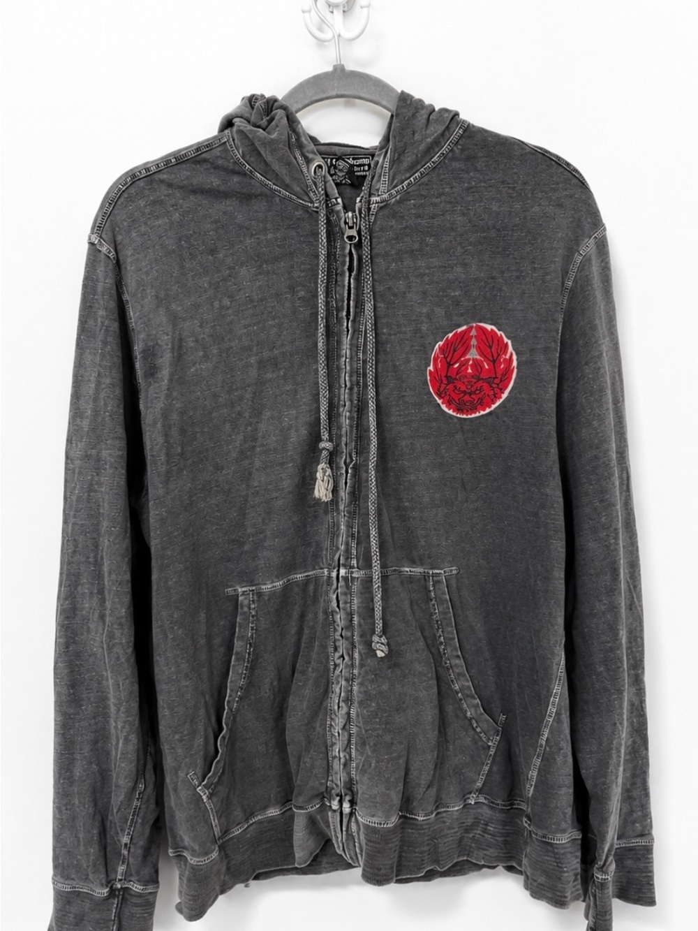 Lucky Brand Gray Washed Zip-Up Hoodie